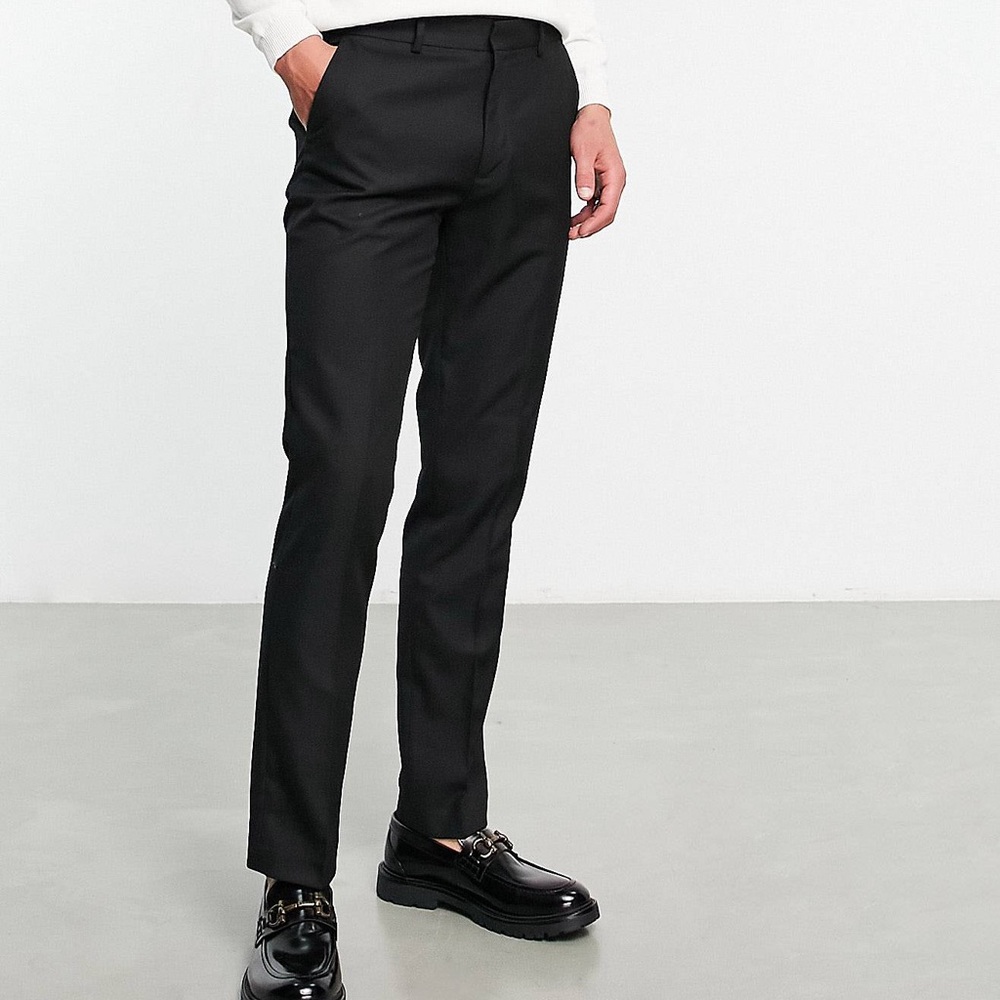 Topman Black Slim Dress Pants